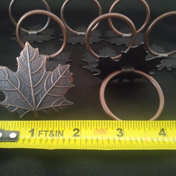 Bronze Maple Leaf Napkin Rings Lot of 8 Fall Autumn Metal Leaf Napkin Rings - Picture 5 of 5